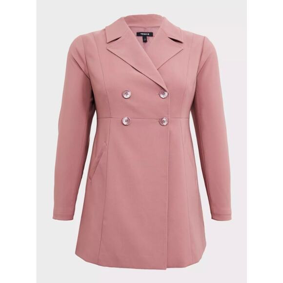 Torrid Twill A-Line Trench Coach in 6X Walnut - Picture 2 of 6